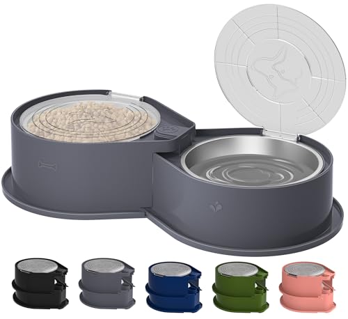 Newget Doppel-Hundenapf-Set, 304 Edelstahl, große Kapazität, Futternapf und Wassernapf, Metall-Hundenäpfe mit Deckel hält Futter sauber und frisch, rutschfester Futternapf für kleine bis große Newget Doppel-Hundenapf-Set, 304 Edelstahl, große Kapazität, Futternapf und Wassernapf, Metall-Hundenäpfe mit Deckel hält Futter sauber und frisch, rutschfester Futternapf für kleine bis große von Newget