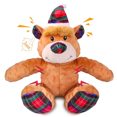 Newget Weihnachts-Hundespielzeug mit Quietscher, Kauspielzeug für Hunde mit Seil, saubere Zähne, niedliches Hundespielzeug mit Quietschspielzeug aus Baumwollmaterial, interaktives, langlebiges von Newget
