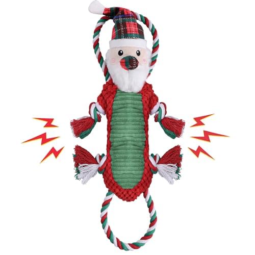 Newget Weihnachts-Hundespielzeug mit Quietscher, Plüschtier-Spielzeug für aggressive Kauer, niedliches Quietschspielzeug für große, mittelgroße und kleine Hunde, interaktives Hundespielzeug, Newget Weihnachts-Hundespielzeug mit Quietscher, Plüschtier-Spielzeug für aggressive Kauer, niedliches Quietschspielzeug für große, mittelgroße und kleine Hunde, interaktives Hundespielzeug, von Newget