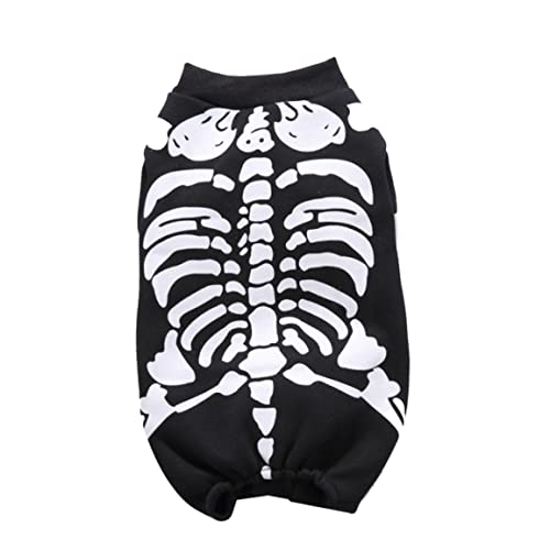 Newin Star Halloween Party Skeleton Haustierhund Katze Jumpsuit Cosplay Kostüm Dress Up Kätzchen Welpenbekleidung (schwarz, s) von Newin Star