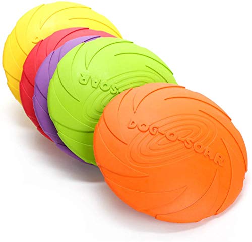 Newsihui Frisbee Futternapf für Hunde und Katzen, Silikon, tragbar, einfach zu tragen, platzsparend, 18 cm, Grün von Newsihui