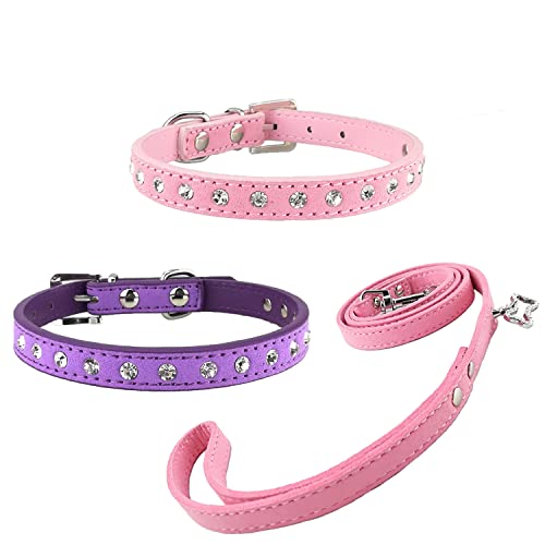 Newtensina 3 Stück Welpen Halsband mit Leine Set 2 Stück Halsband mit rosa Leine für kleine Welpen Katzen Newtensina 3 Stück Welpen Halsband mit Leine Set 2 Stück Halsband mit rosa Leine für kleine Welpen Katzen von Newtensina