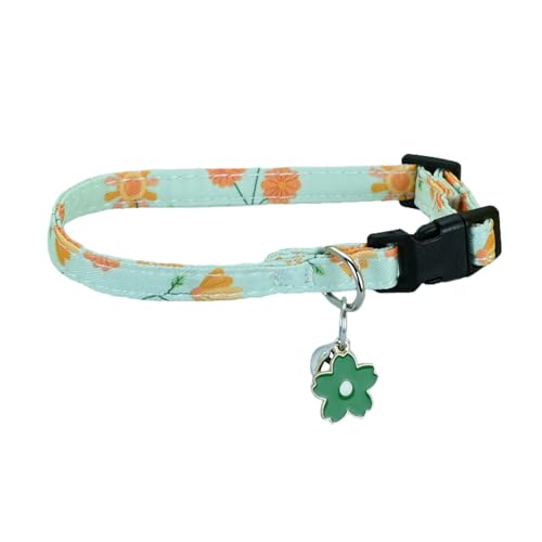 Newtensina Fashion Cute Flower Pattern Cat Collar with Flower Pendant Pedal Pendant for Cats - Green Newtensina Fashion Cute Flower Pattern Cat Collar with Flower Pendant Pedal Pendant for Cats - Green von Newtensina