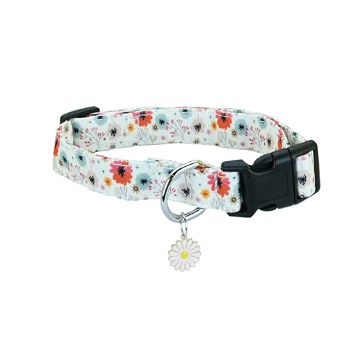Newtensina Fashion Flower Pattern Dog Collar with a Petal Pendant for Medium Dogs Large Dogs - White - S Newtensina Fashion Flower Pattern Dog Collar with a Petal Pendant for Medium Dogs Large Dogs - White - S von Newtensina