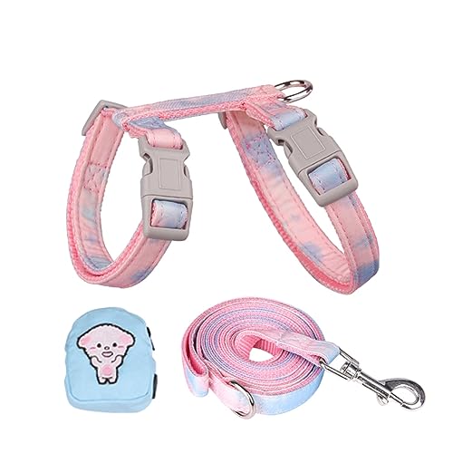 Newtensina Hundegeschirr Katzengeschirr mit kleiner Tasche für kleine Hunde Katzen - Rosa Blau - S Newtensina Hundegeschirr Katzengeschirr mit kleiner Tasche für kleine Hunde Katzen - Rosa Blau - S von Newtensina