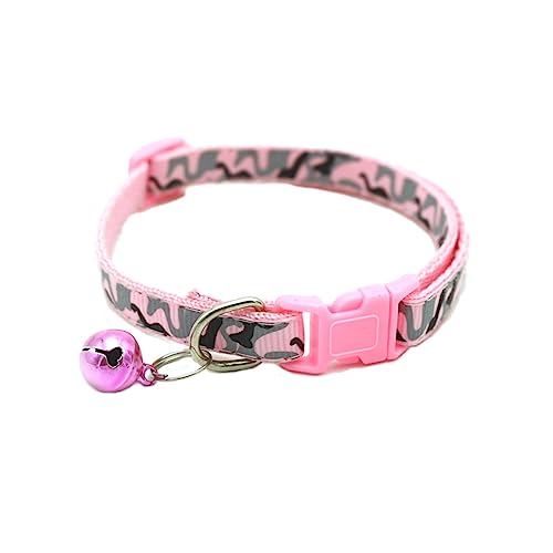 Newtensina Katzenhalsband, Camouflage, mit Glöckchen, Rosa von Newtensina