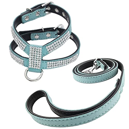 Newtensina Mode Hunde Geschirr mit Diamantes und Leinen Nettes Mädchen Bling Kleines Geschirr mit Leine für Hunde von Newtensina