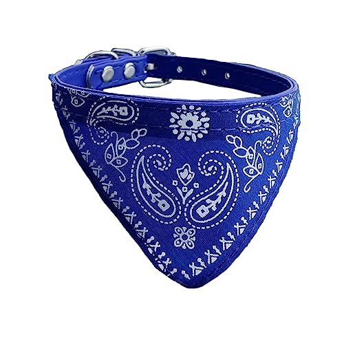 Newtensina Mode Hundebandana Halsband HundeHalsband Junge Mittel Bandana Hündchen Bandana mit Halsband für Hunde - Deep Blue - S von Newtensina