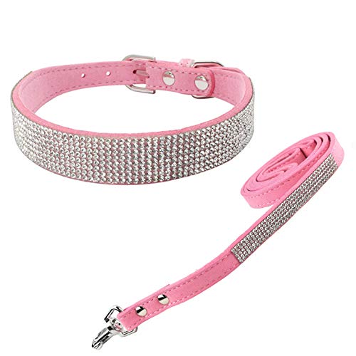Newtensina Mode Hundehalsband mit Diamante und Leine Bling Welpenhalsband mit Leine für kleine Hunde Große Hunde Newtensina Mode Hundehalsband mit Diamante und Leine Bling Welpenhalsband mit Leine für kleine Hunde Große Hunde von Newtensina
