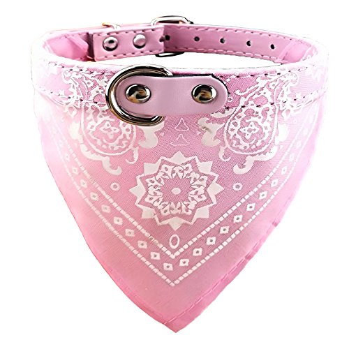 Newtensina Mode Hundebandana Halsband HundeHalsband Junge Mittel Bandana Hündchen Bandana mit Halsband für Hunde - Pink - M von Newtensina