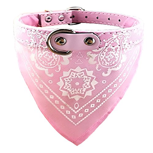 Newtensina Mode Hundebandana Halsband HundeHalsband Junge Mittel Bandana Hündchen Bandana mit Halsband für Hunde - Pink - XL von Newtensina