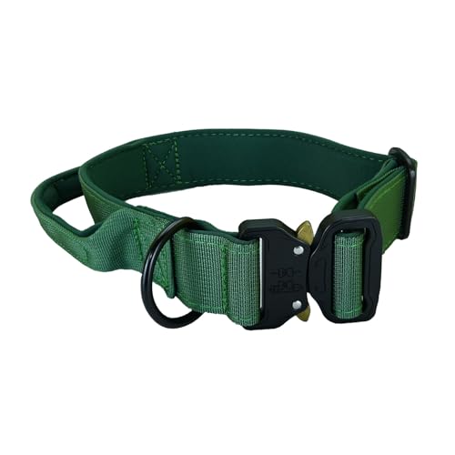 Newtensina Outdoor Tactical Hundehalsband mit Griff, Heavy Duty Military Hundehalsband mit D-Ring, einstellbare Taktische Halsbänder für große Hunde Training von Newtensina