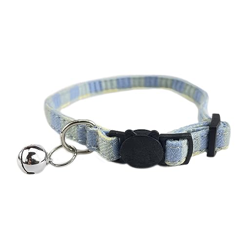 Newtensina Plaid Katzenhalsband Polyester Kätzchen Halsband mit Glocke für Katzen - Blau von Newtensina