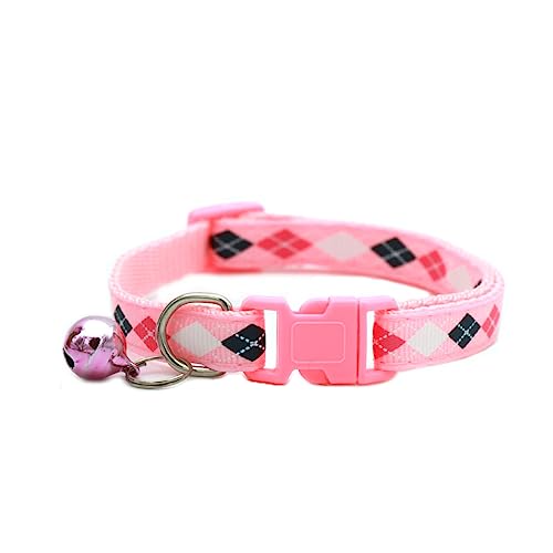 Newtensina Rhombus Katzenhalsband mit Glöckchen, Rosa von Newtensina