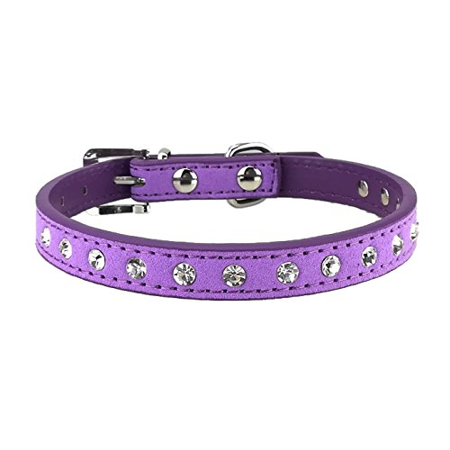 Newtensina Stilvolle Hundehalsband weiche Wildleder niedliche Bling Hundehalsband mit Diamante Newtensina Stilvolle Hundehalsband weiche Wildleder niedliche Bling Hundehalsband mit Diamante von Newtensina