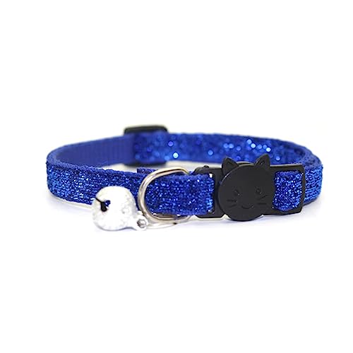 Newtensina Stilvolles Katzenhalsband aus Samt mit Glöckchen, Blau von Newtensina
