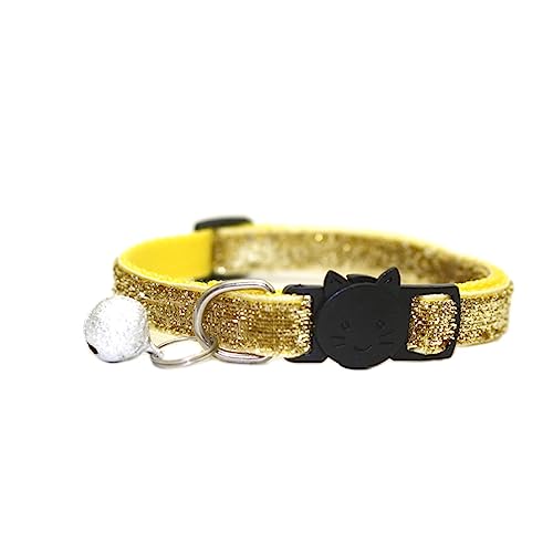 Newtensina Stilvolles Katzenhalsband aus Samt mit Glöckchen, Gelb Newtensina Stilvolles Katzenhalsband aus Samt mit Glöckchen, Gelb von Newtensina