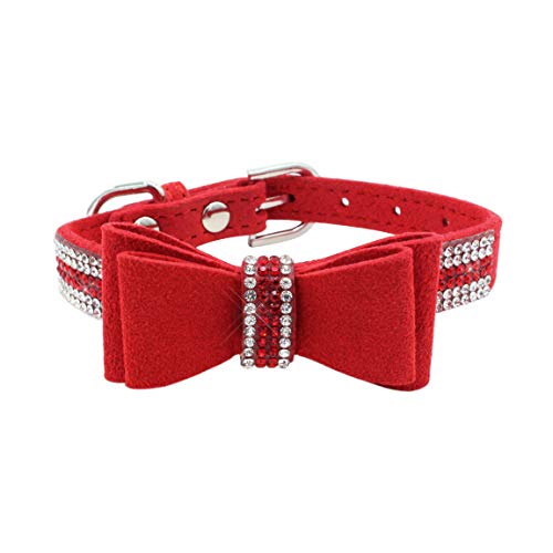 Newtensina Weich Flieges Hundehalsband Süß Flieges Halsband mit Diamant für Hunde Katzen - Red - XS von Newtensina