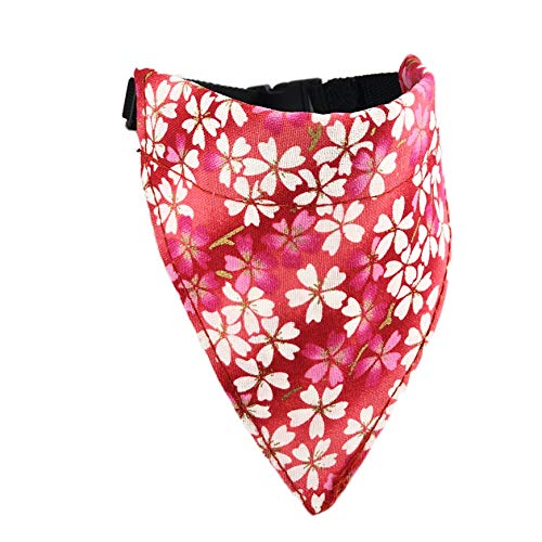 Newtensina süß Katzen Bandana Blume Kitten Halsband mit Bandana entfernbar Weihnachten Hündchen Bandana für Hunde Katzen - Rot - S von Newtensina