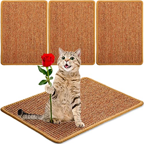 4 Stück Katzenkratzmatte Sisal Katzenkratzer Pad für Indoor Cat Horizontal Katzenkratzer Katzenkratzer Möbelschutz für Katzenschleifen Krallen Schützen Möbel 15,7 x 12 Zoll, Braun von Newwiee