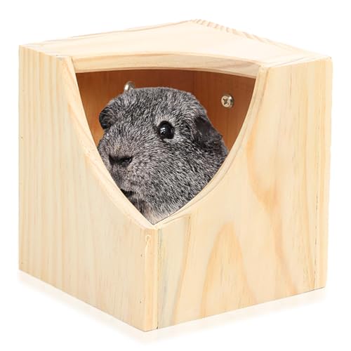Nexboraque Chinchilla-Haus aus Holz, 16,5 x 16,5 x 16,5 cm, quadratisch, für Kleintiere, Kaninchen, Meerschweinchen, Hamster, Rennmäuse, Käfigzubehör von Nexboraque