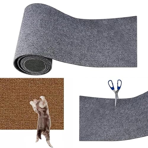 Kratzmatte Katze Wand, Selbstklebend Kratzmatte Katze Kratzmatte Katze Wand Kratzteppich Katzen Kratzbretter Katze Wand Kratzschutz Katzenkratzmatte Für Schützt Teppiche Sofa (Dunkelgrau, 30 * 100CM) von Nexoria