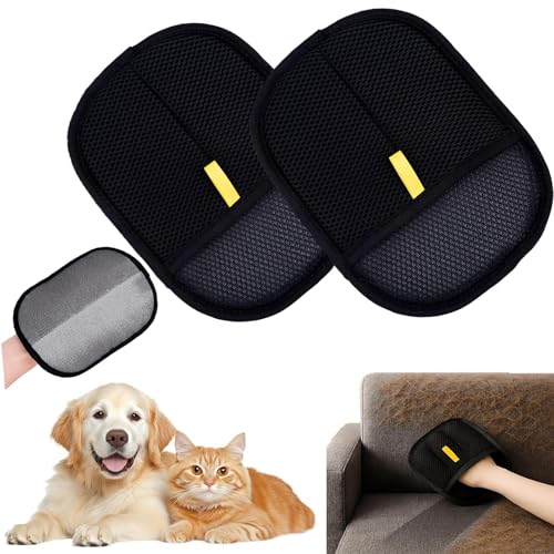 Fellmagnet, Fellhandschuhe Fingerlos Katze Fellmagnet Katzen Handschuhe Fellpflege Doppelseitige Handschuhe Wiederverwendbare Hundehaare Entfernen Katzenhandschuh für Glattes und Gesundes Fell (2pcs) von Nexoria