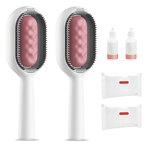 Hundebürste Mit Wassertank, 4-in-1 Universal-Haustierknotenentferner mit Wassertank Feuchttücher multifunktional selbstreinigende Katzenbürste Haustierpflege Kamm Katzenhaarbürste (lang + kurz, rosa) Hundebürste Mit Wassertank, 4-in-1 Universal-Haustierknotenentferner mit Wassertank Feuchttücher multifunktional selbstreinigende Katzenbürste Haustierpflege Kamm Katzenhaarbürste (lang + kurz, rosa) von Nexoria