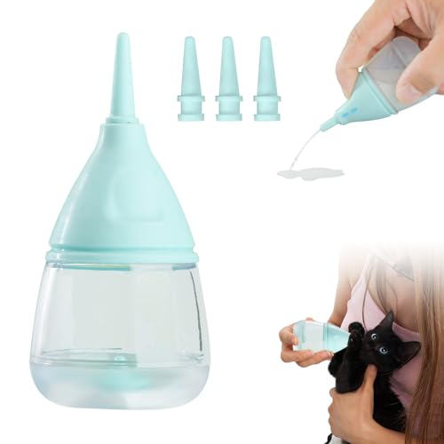 Nexoria Aufzuchtflasche, Kätzchen-Flaschen Aufzuchtmilch Katzen Haustier Milchflasche Katzen Pflegeflasche Mit Ersatznippeln Kätzchen-Nippelflasche Zum Stillen Katze Milch Fläschchen (Blue) von Nexoria
