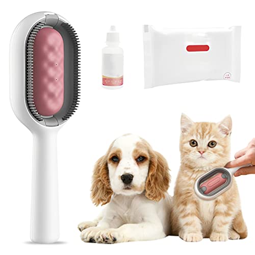 Nexoria Hundebürste Mit Wassertank, 4-in-1 Universal-Haustierknotenentferner mit Wassertank Feuchttücher multifunktional selbstreinigende Katzenbürste Haustierpflege Kamm Katzenhaarbürste (Kurz/Rosa) Nexoria Hundebürste Mit Wassertank, 4-in-1 Universal-Haustierknotenentferner mit Wassertank Feuchttücher multifunktional selbstreinigende Katzenbürste Haustierpflege Kamm Katzenhaarbürste (Kurz/Rosa) von Nexoria