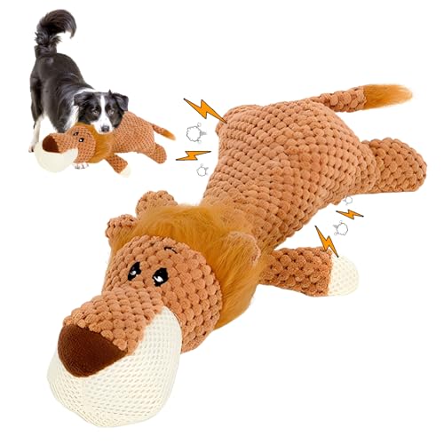 Nexoria Quietschspielzeug Für Hunde, Hunde Kuscheltier Hundespielzeug Welpen Zahnen Hundespielzeug Mit Crinkle-Papier Interaktives Spielzeug Für Große Kleine Hund (Braun) von Nexoria