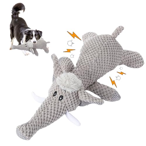 Nexoria Quietschspielzeug Für Hunde, Hunde Kuscheltier Hundespielzeug Welpen Zahnen Hundespielzeug Mit Crinkle-Papier Interaktives Spielzeug Für Große Kleine Hund (Grau) von Nexoria