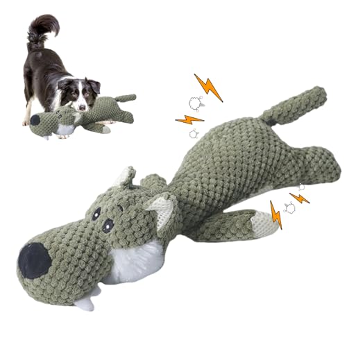 Nexoria Quietschspielzeug Für Hunde, Hunde Kuscheltier Hundespielzeug Welpen Zahnen Hundespielzeug Mit Crinkle-Papier Interaktives Spielzeug Für Große Kleine Hund (Grün) von Nexoria