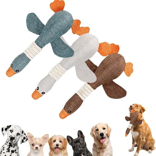 Nexoria Robustanimal, Robuste Ente Für Schwere Hundespielzeug Kleine Hunde Zahnpflege Welpenspielzeug Kleine Welpen Hund Spielzeug Unzerstörbare Gans Für Hund (3pcs) von Nexoria