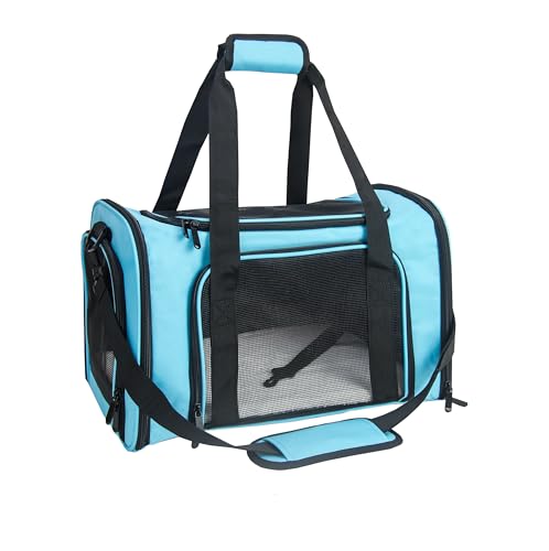 NextFri Tragetasche für kleine und mittelgroße Katzen und Hunde, abnehmbare Unterlage, zusammenklappbar, groß, Blau von NextFri