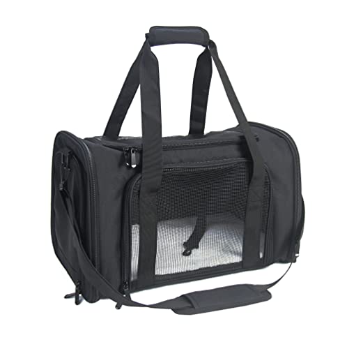 NextFri Transporttasche für kleine und mittelgroße Hunde, von Fluggesellschaften zugelassen, zusammenklappbar, Größe M, Schwarz von NextFri