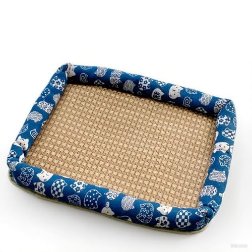 Kühlmatte für Hunde und Katzen – Sommer-Haustierbett mit weicher Einfassung, natürliche Wärmeentlastung für Zwinger, Kisten und Möbel (blau, 55 x 45 cm) von NexusGlow