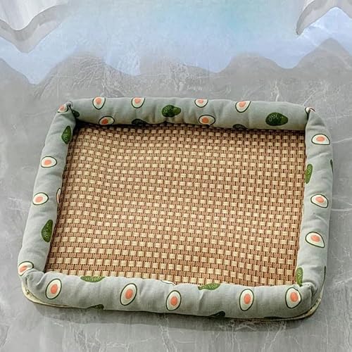 Kühlmatte für Hunde und Katzen – Sommer-Haustierbett mit weicher Einfassung, natürliche Wärmeentlastung für Zwinger, Kisten und Möbel (grün, 80 x 60 cm) von NexusGlow