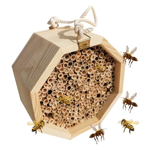 Bestäuber Bee Shelter - Biodiversity Conservation Hub, Holzbienenhaus, Bestäuberunterkunft | Holzlebensraum Für Bestäuber, Bestäubungspalast, Schmetterlingshaus, Wespenlebensraum Für Garten Yard Terra von Nexusectar