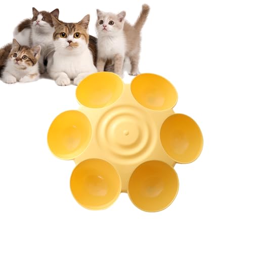 Blumenform Pet Bowl - Nicht Rutschrosa, Erhöhtes Katzengericht | Blumenförmige Katzenfuttergericht Stressfrei Auf Nacken Und Wirbelsäulenspülmaschine Sichere Fütterungsschalen Für Kleines Kätzchen von Nexusectar