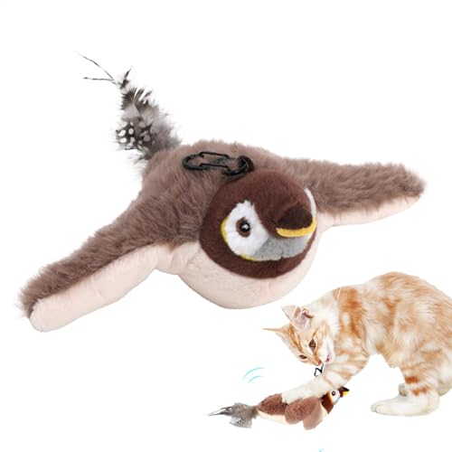 Nexusectar Vogel-Katzenspielzeug für Hauskatzen, Katzenspielzeug-Vogel - Spatz-Plüschspielzeug, berührungsaktiviert, wiederaufladbares USB-Kätzchenspielzeug, mit schlagenden Flügeln, Nexusectar Vogel-Katzenspielzeug für Hauskatzen, Katzenspielzeug-Vogel - Spatz-Plüschspielzeug, berührungsaktiviert, wiederaufladbares USB-Kätzchenspielzeug, mit schlagenden Flügeln, von Nexusectar