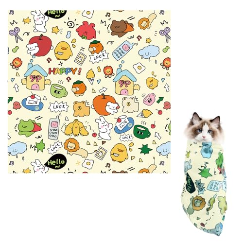 Nhemeylp Katzenpflege-Wickeltuch, Anti-Ausbruch-Katzenwickel zum Schneiden von Krallen, selbstklebend, Anti-Bissschutz, kratzfest, beruhigende Bandage für Katze, Katzenpflege, Fesselfolie für von Nhemeylp
