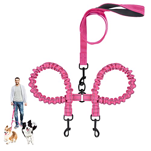 Doppelte Hundeleine zum Spazierengehen mit 2 Hunden, Doppelhundeleine, Splitter, reflektierende Doppelhundeleine für Welpenspaziergänge, Hundeleine, 360° drehbar Doppelte Hundeleine zum Spazierengehen mit 2 Hunden, Doppelhundeleine, Splitter, reflektierende Doppelhundeleine für Welpenspaziergänge, Hundeleine, 360° drehbar von NiCoLa