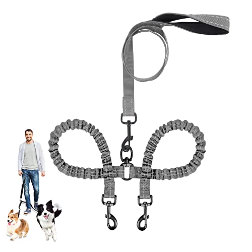 Doppelte Hundeleine zum Spazierengehen mit 2 Hunden, Doppelhundeleine, Splitter, reflektierende Doppelhundeleine für Welpenspaziergänge, Hundeleine, 360° drehbar Doppelte Hundeleine zum Spazierengehen mit 2 Hunden, Doppelhundeleine, Splitter, reflektierende Doppelhundeleine für Welpenspaziergänge, Hundeleine, 360° drehbar von NiCoLa