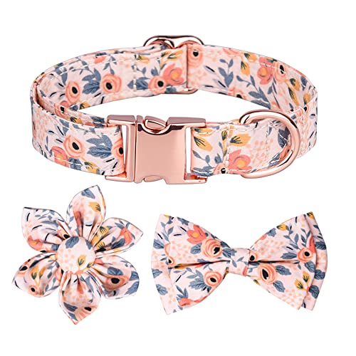Hundehalsbänder mit Fliege, Rosa Hundehalsband mit Schleife, Verstellbares Hundehalsband für Mädchen Hund mit Metall-Schnellverschluss-Schnalle Hundehalsbänder mit Fliege, Rosa Hundehalsband mit Schleife, Verstellbares Hundehalsband für Mädchen Hund mit Metall-Schnellverschluss-Schnalle von NiCoLa