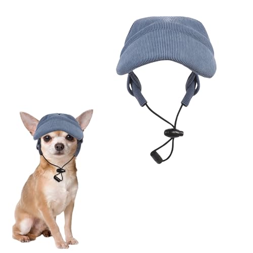 NiCola Baseballkappe für Hunde, verstellbar, Sonnenhut für den Außenbereich, Sonnenschutz, mit Ohrlöchern für Hunde (Blau, S) von NiCola