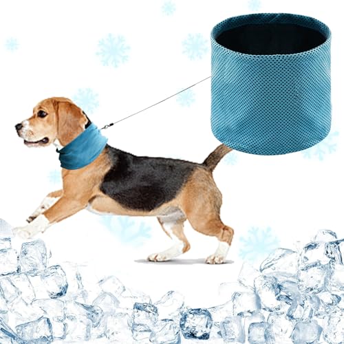 NiCola Hund Kühlendes Bandana, Blau Kühlendes Bandana für Hunde, Hundehalsband für Hunde Welpe Katzen Sommer (Blau, L) von NiCola