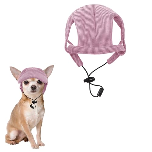 NiCola Hunde-Sonnenhut, verstellbare Baseballkappe, Outdoor-Sonnenschutzhut mit Ohrlöchern für Hunde (Dunkelrosa, M) von NiCola