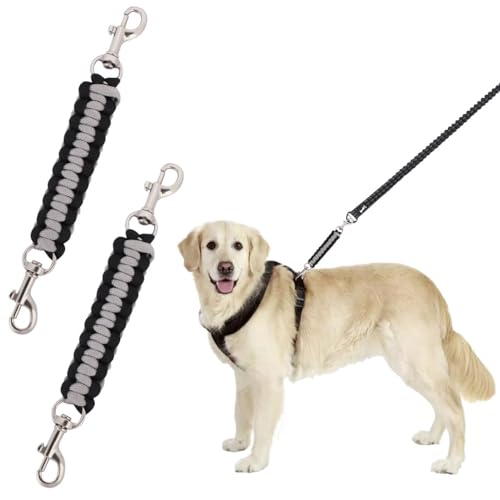 NiCola Hundehalsband-Sicherheitsclip, 2 Stück, Sicherheitsgurt für Hundegeschirr, Sicherheitsclips für Hundehalsband und Geschirrverbindung (2 Stück, Schwarz / Grau) von NiCola