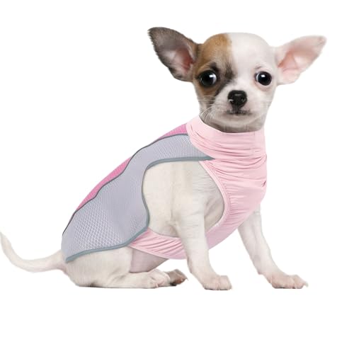 NiCola Kühlweste für Hunde, rosa, atmungsaktiv, kühlende Mäntel, leichte Sommer-Hundeweste mit reflektierendem Streifen für kleine bis große Hunde (Rosa, M) von NiCola